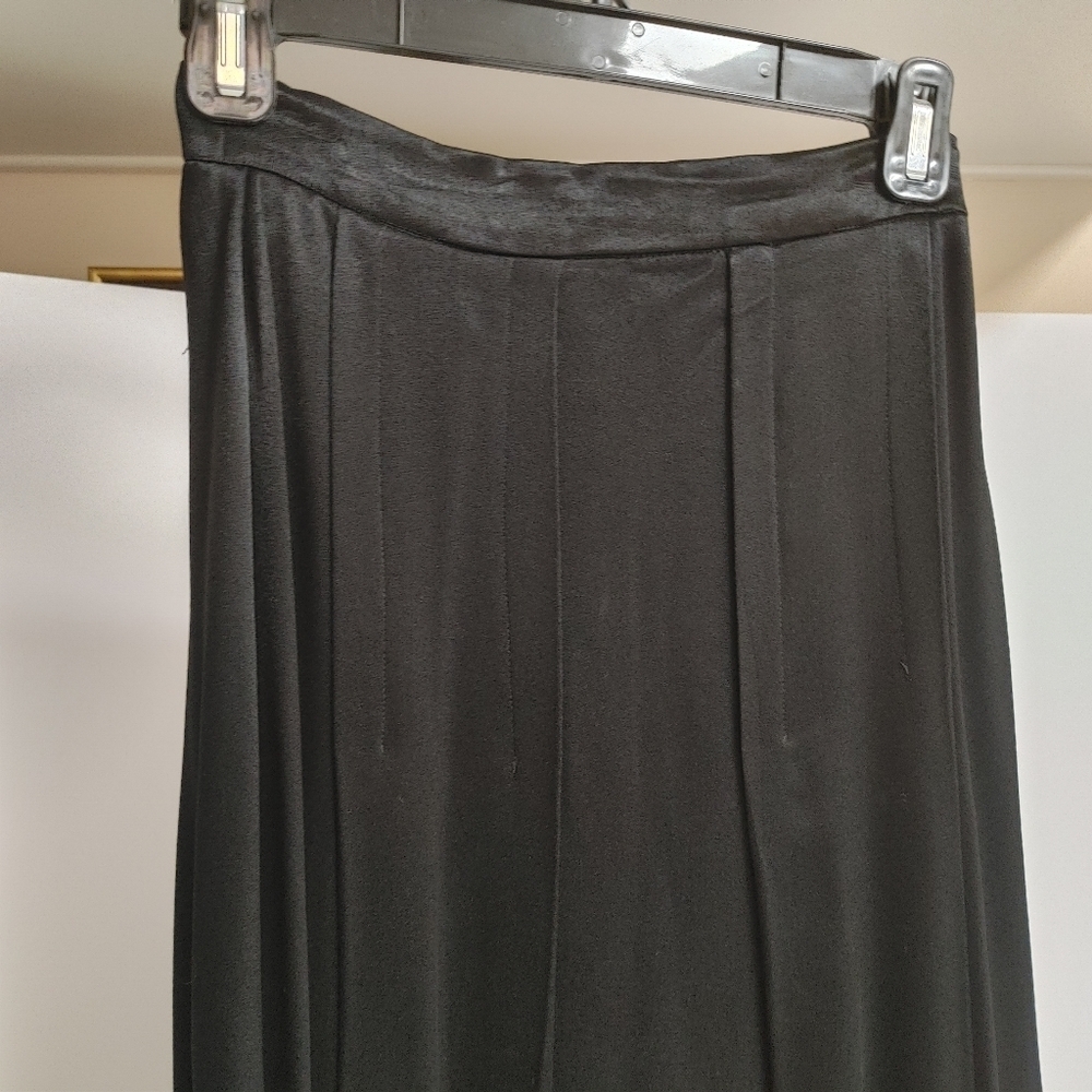 VTG Something! Oscar De la Renta Black Satin Maxi Skirt XXS-XS - Picture 10 of 17